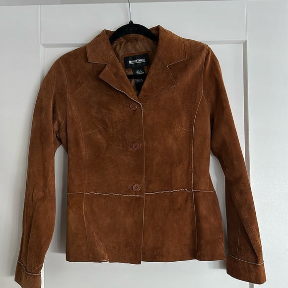 Brandon Thomas Vintage Brown Rust Suede Leather Jacket Size Small - Picture 1 of 7